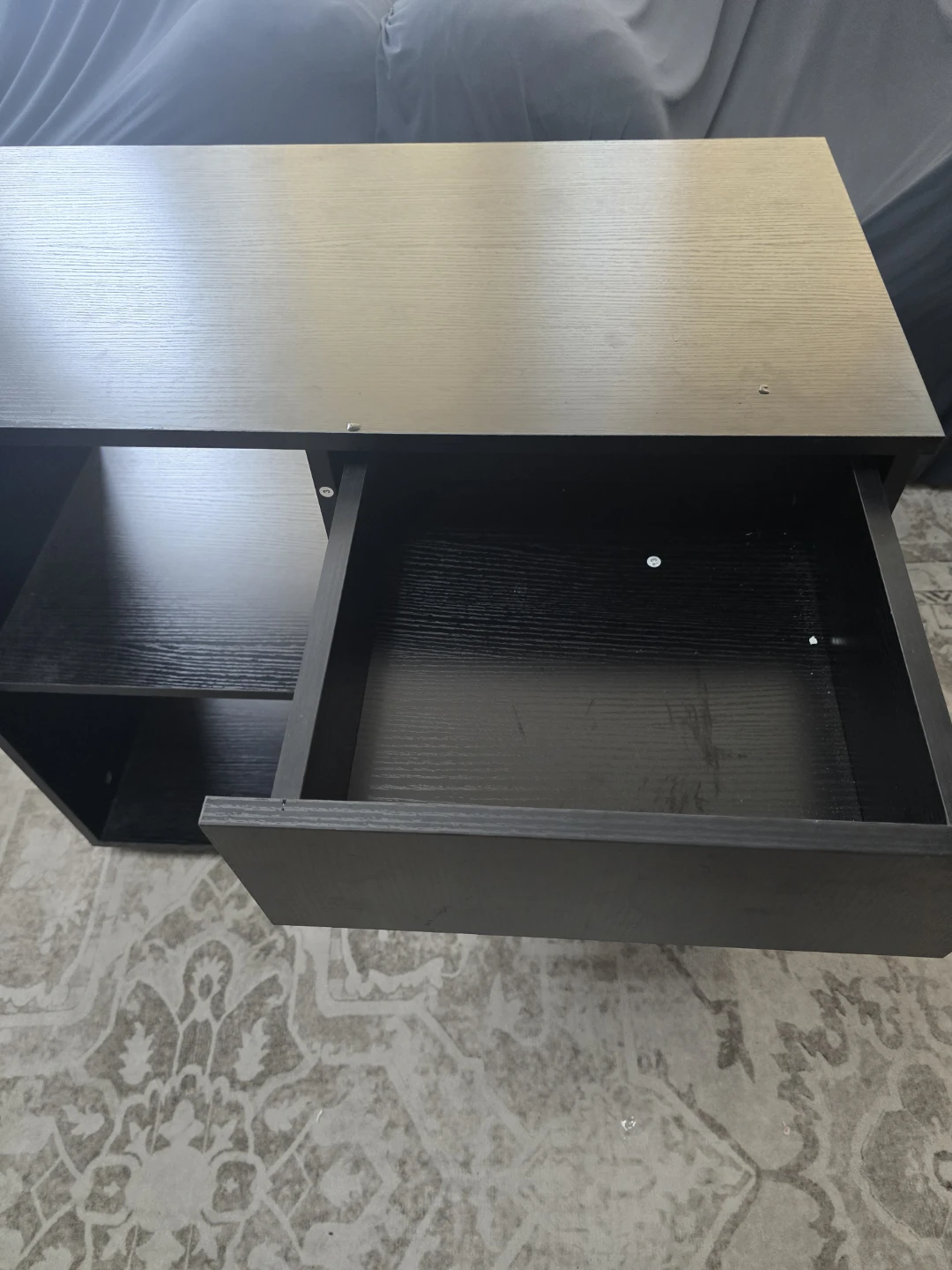Black Storage Cabinet with Drawer and Shelf - photo 4
