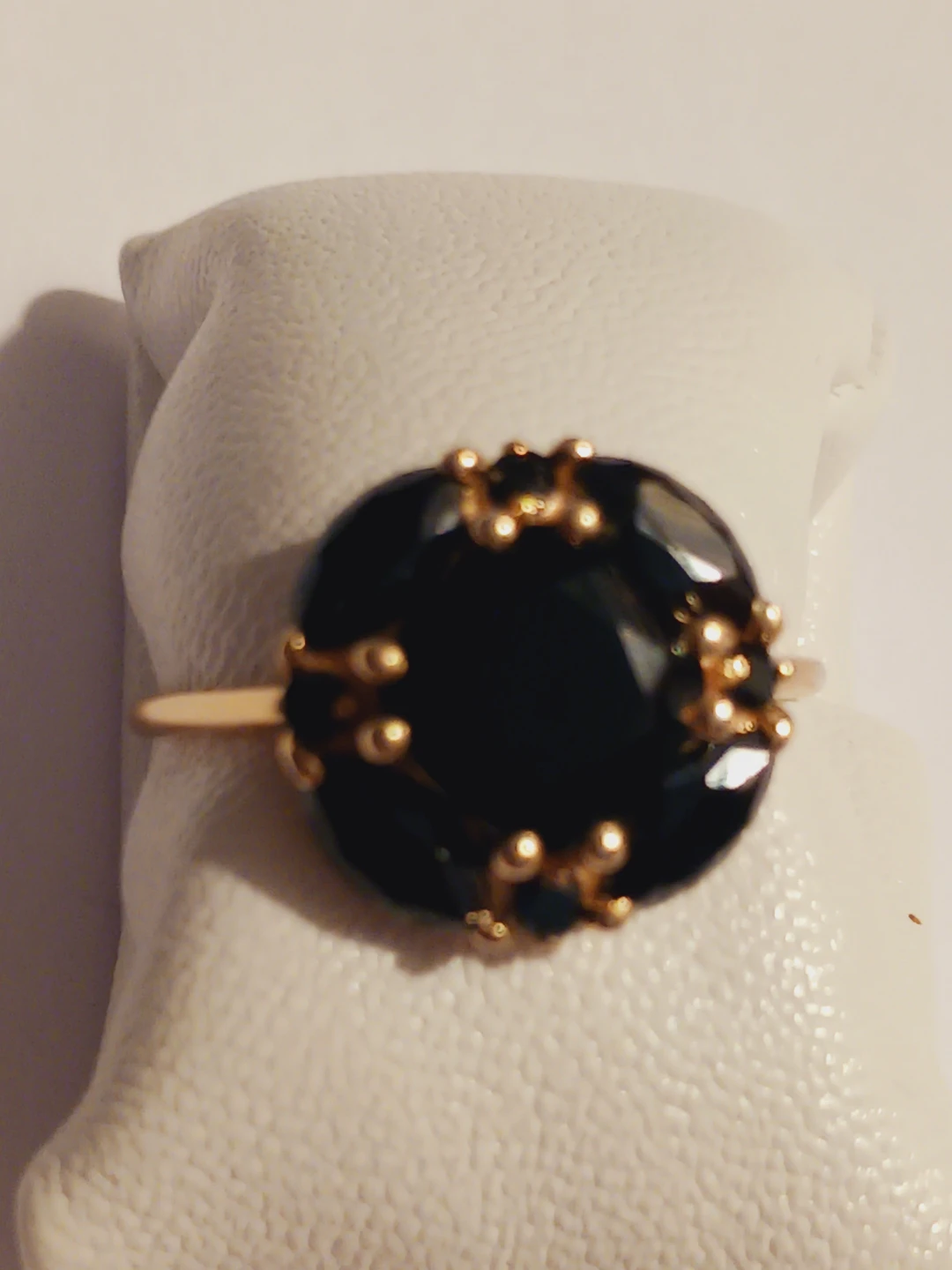 New !! Gold Overlay Sterling Silver 925 Black Onyx Elegant Ring. - photo 4