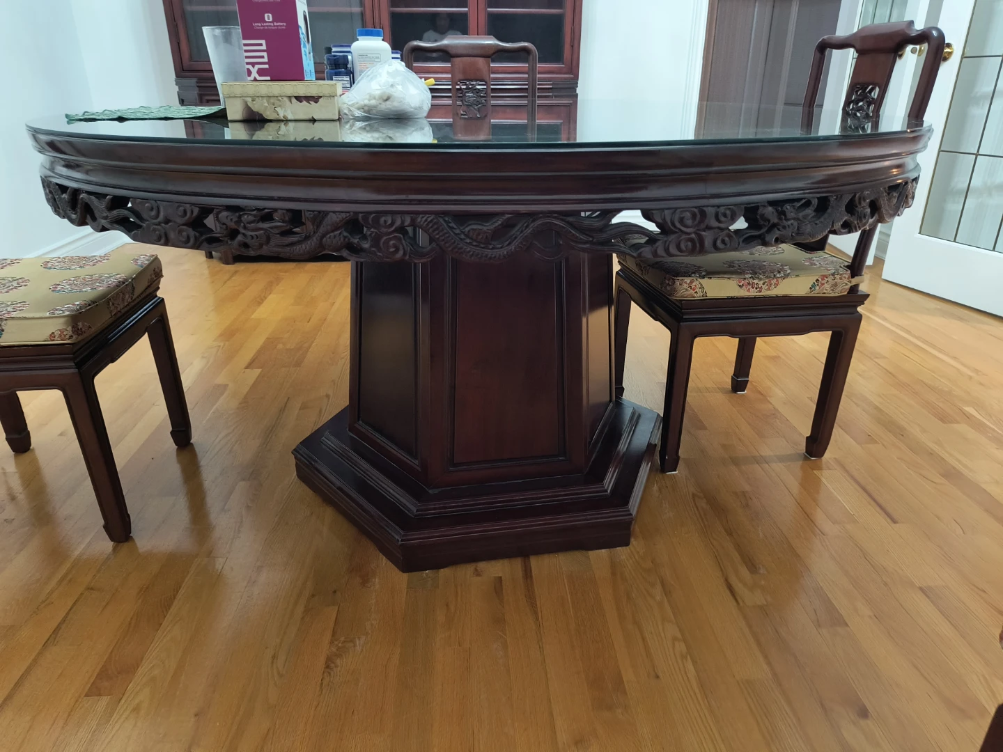 Carved wood dining table for sale - photo 3