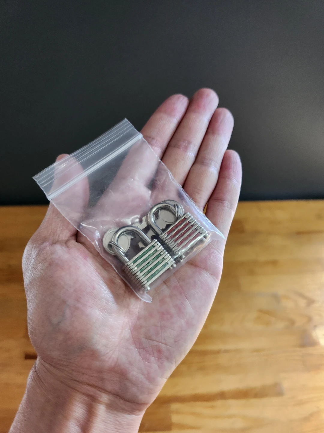 Mini Steel Padlocks with Keys- (Set of 2) - photo 5