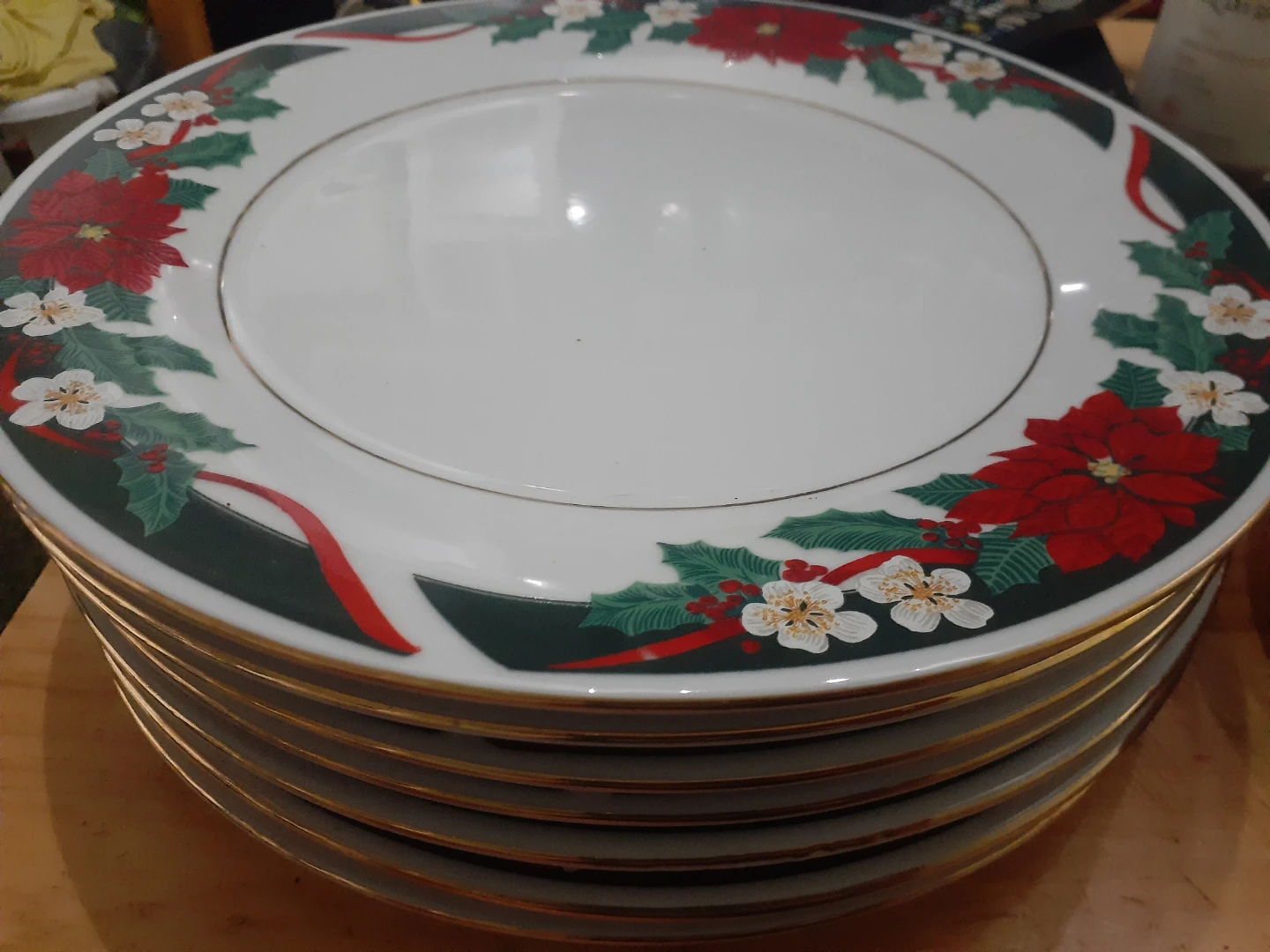 Christmas Poinsettia Plates and Serving Platter - photo 3