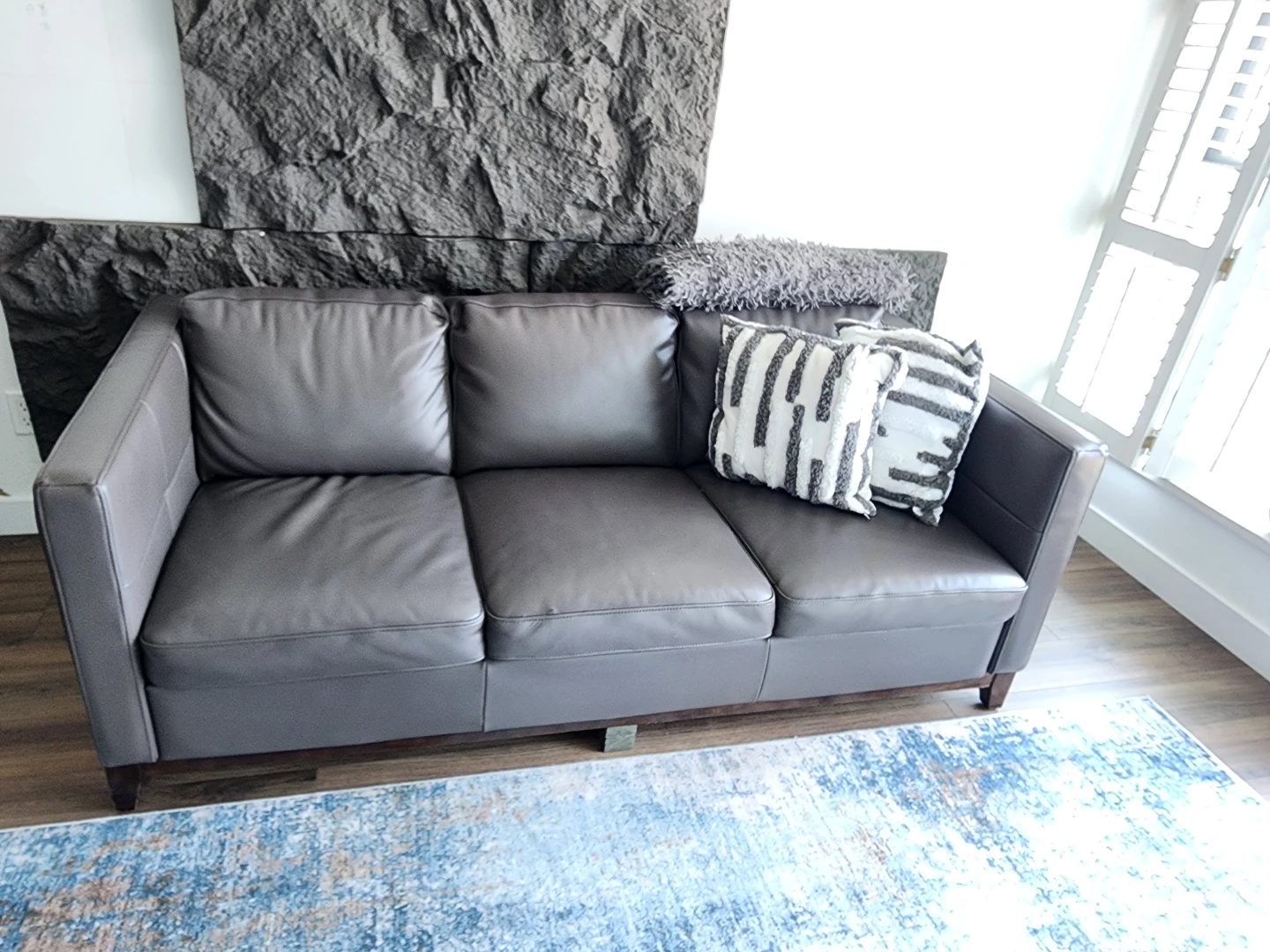 Grey Leather Sofa