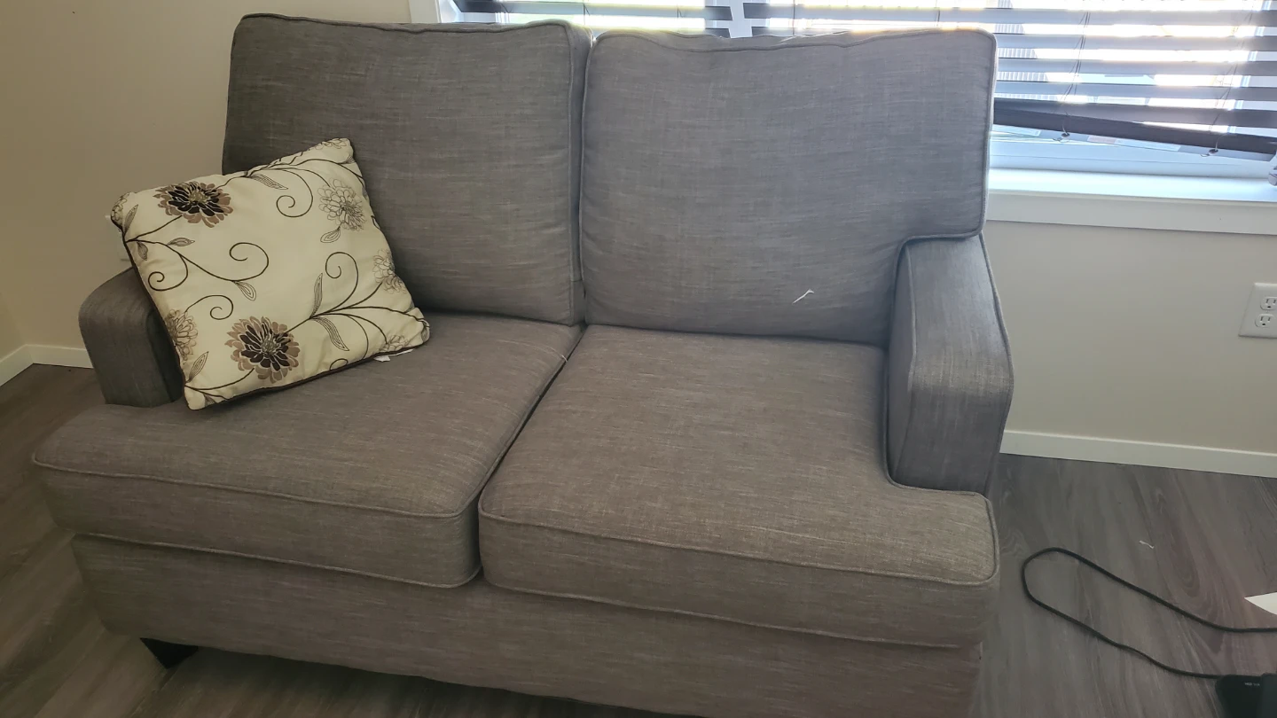 Grey loveseat