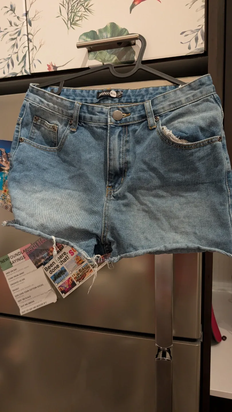 Boohoo Blue Denim Cutoff Summer Shorts - photo 3