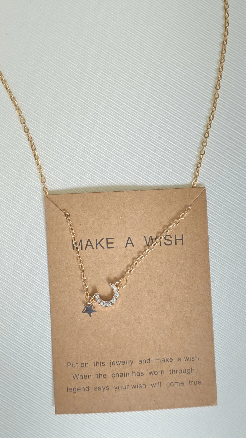 Make a Wish Moon and Star Necklace - photo 4