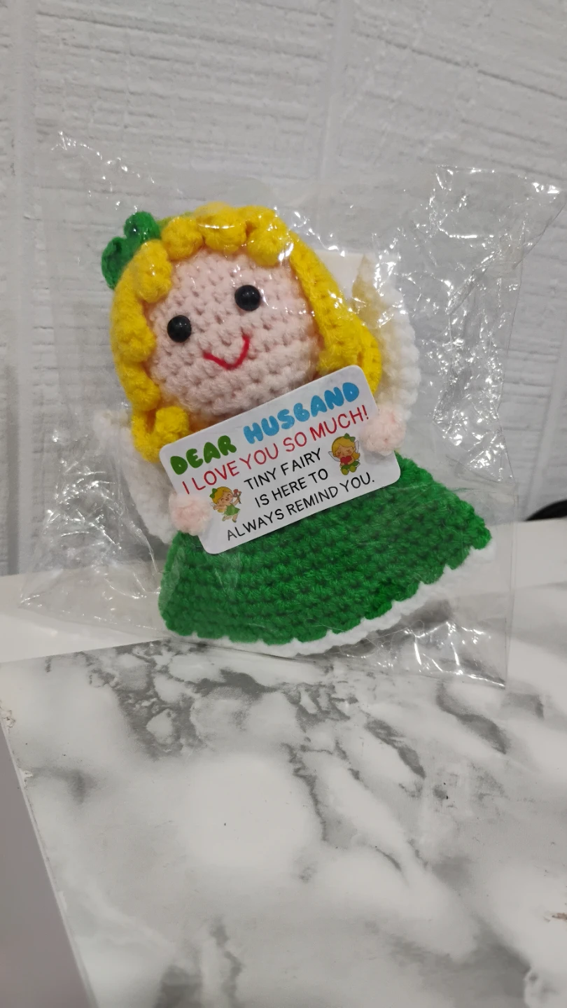 Crocheted Fairy with "Dear Husband" Message