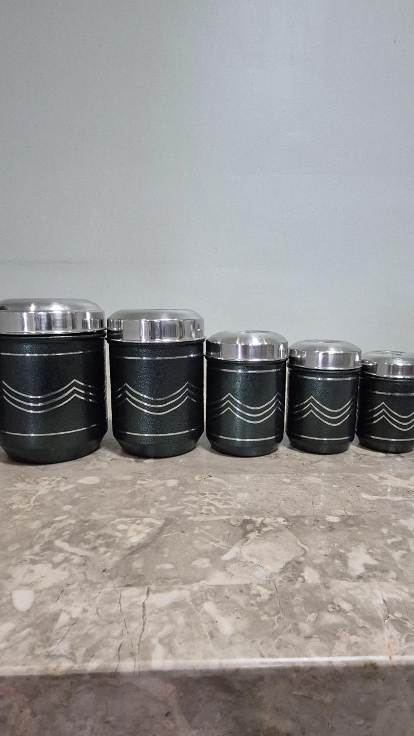 Brand new stainless steel 5 pices canister set - photo 3