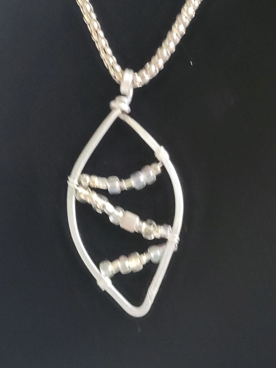 Handmade Wire Wrapped Pendant Necklace with Beads - photo 2