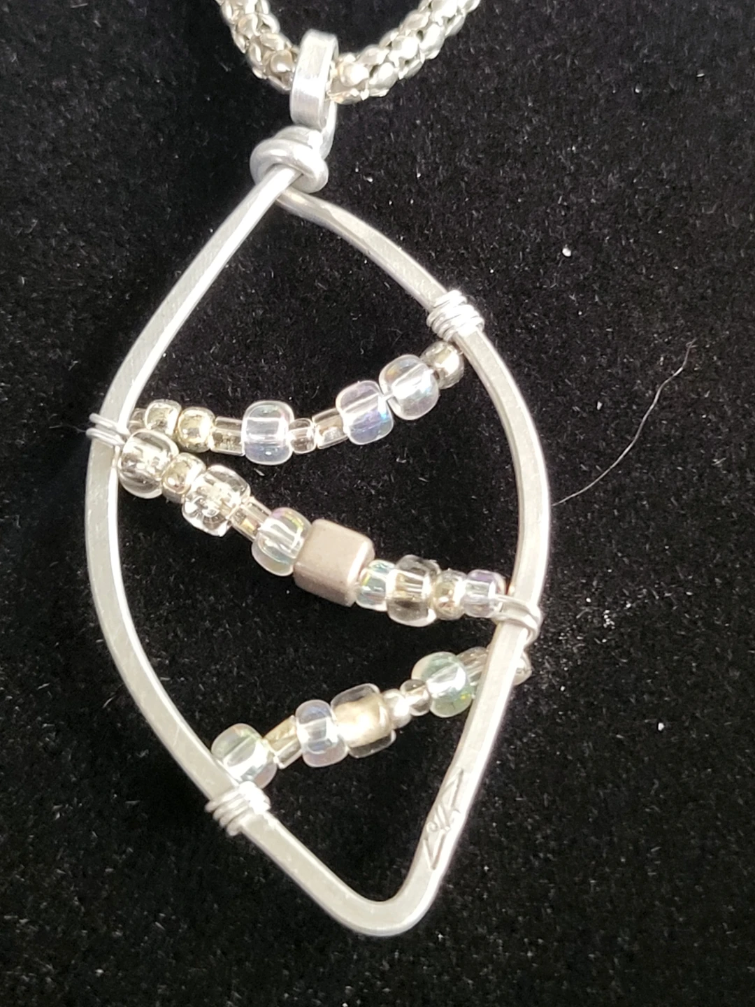 Handmade Wire Wrapped Pendant Necklace with Beads - photo 3
