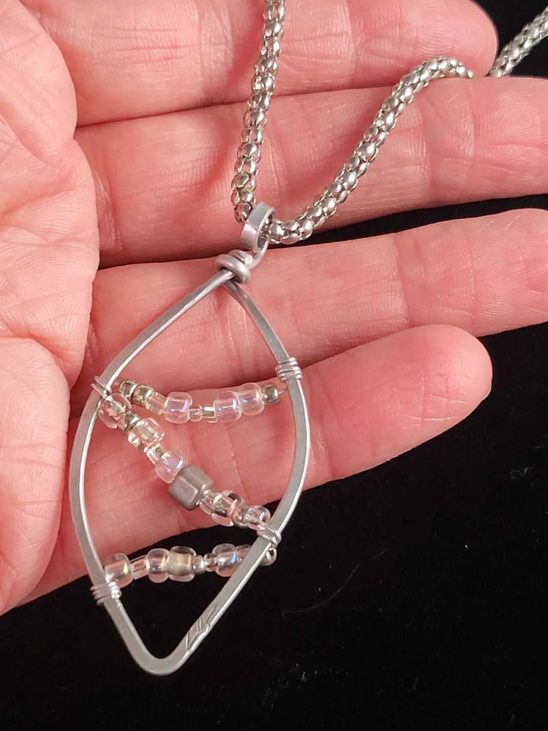 Handmade Wire Wrapped Pendant Necklace with Beads - photo 4