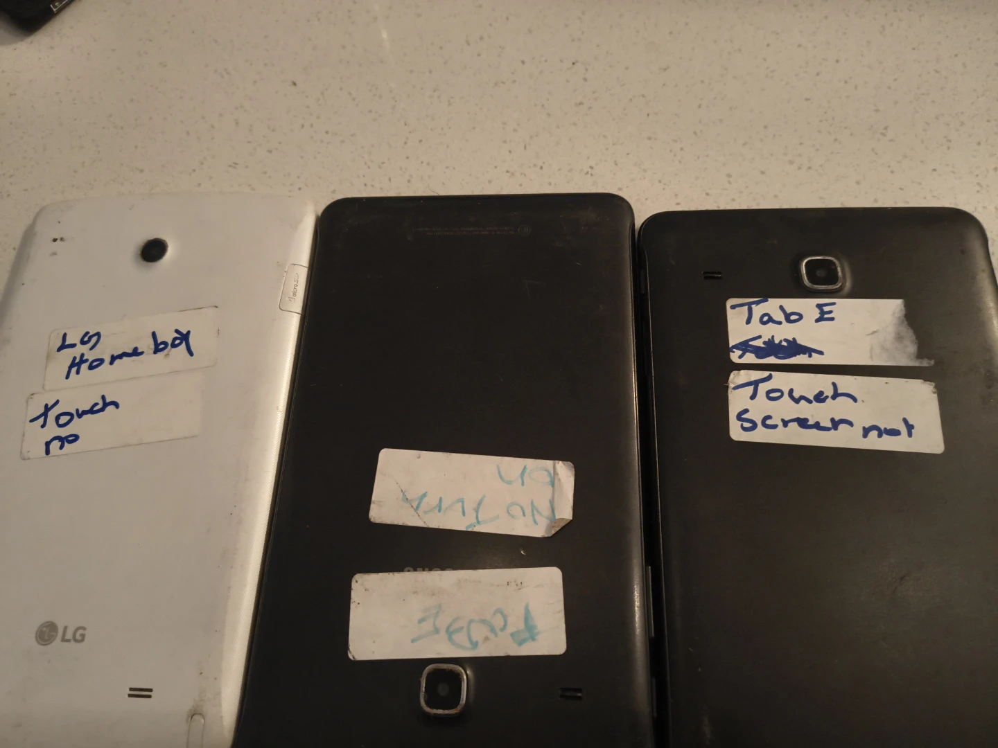 3 Tablets: LG, Samsung Tab E, and another