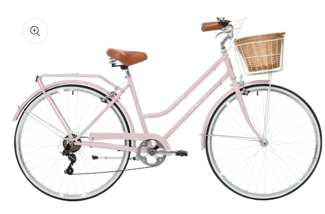 Reid Pink Cruiser Bicycle with Wicker Basket