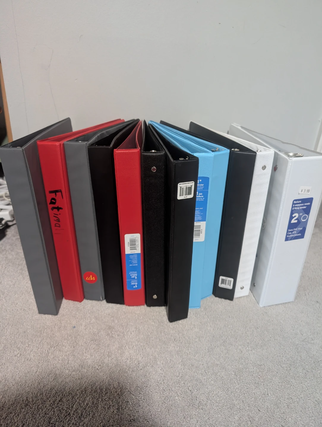 Assorted Binders - Various Colors and Sizes