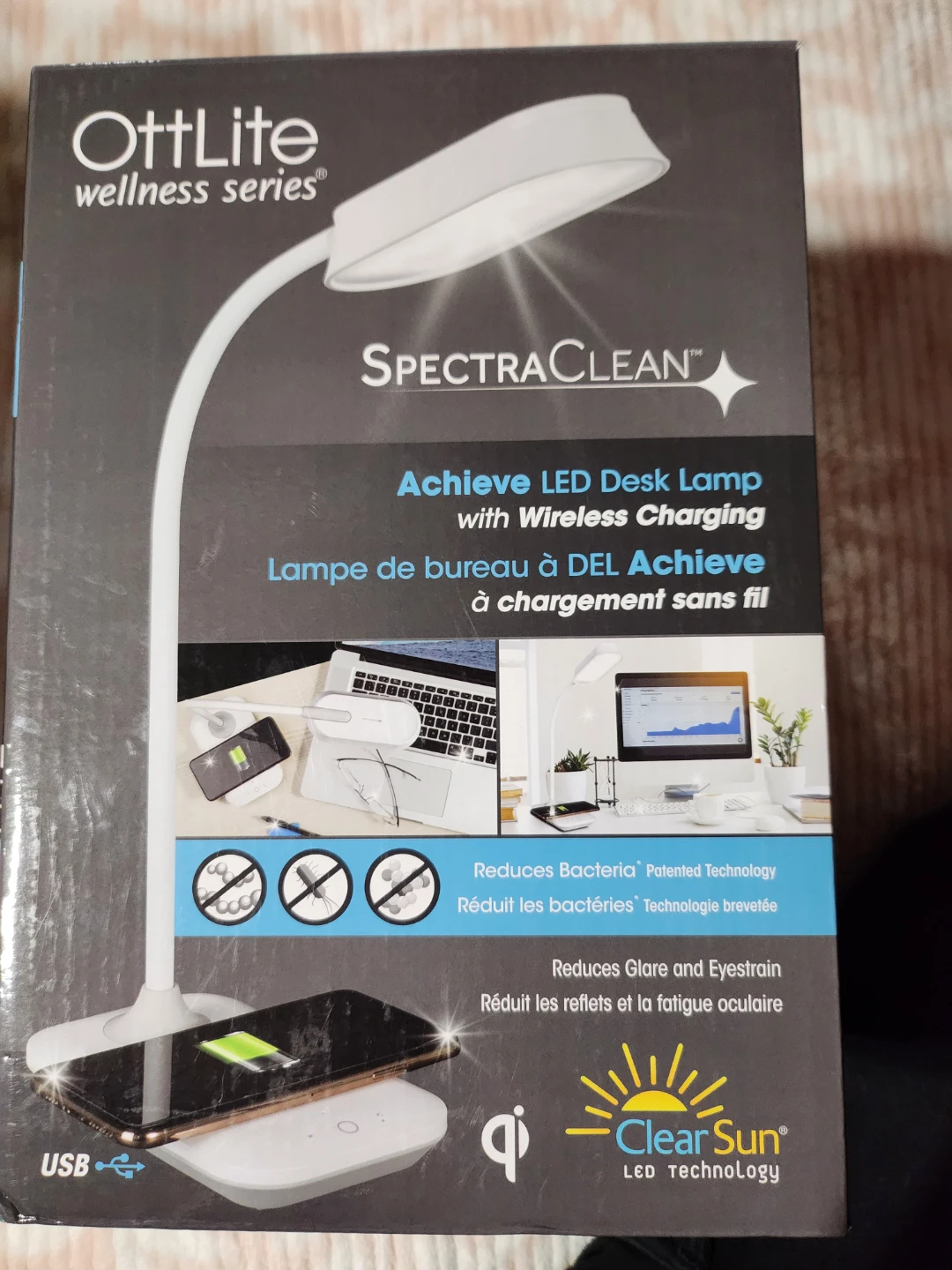 OttLite Achieve LED Desk Lamp with Wireless Charging - photo 3