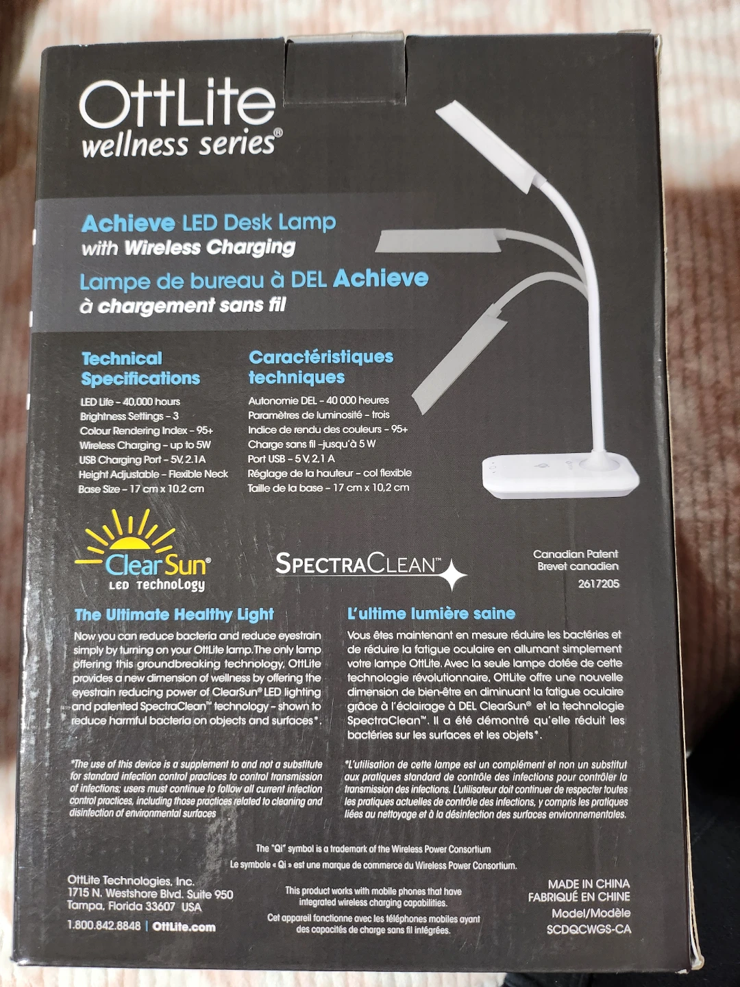 OttLite Achieve LED Desk Lamp with Wireless Charging - photo 5