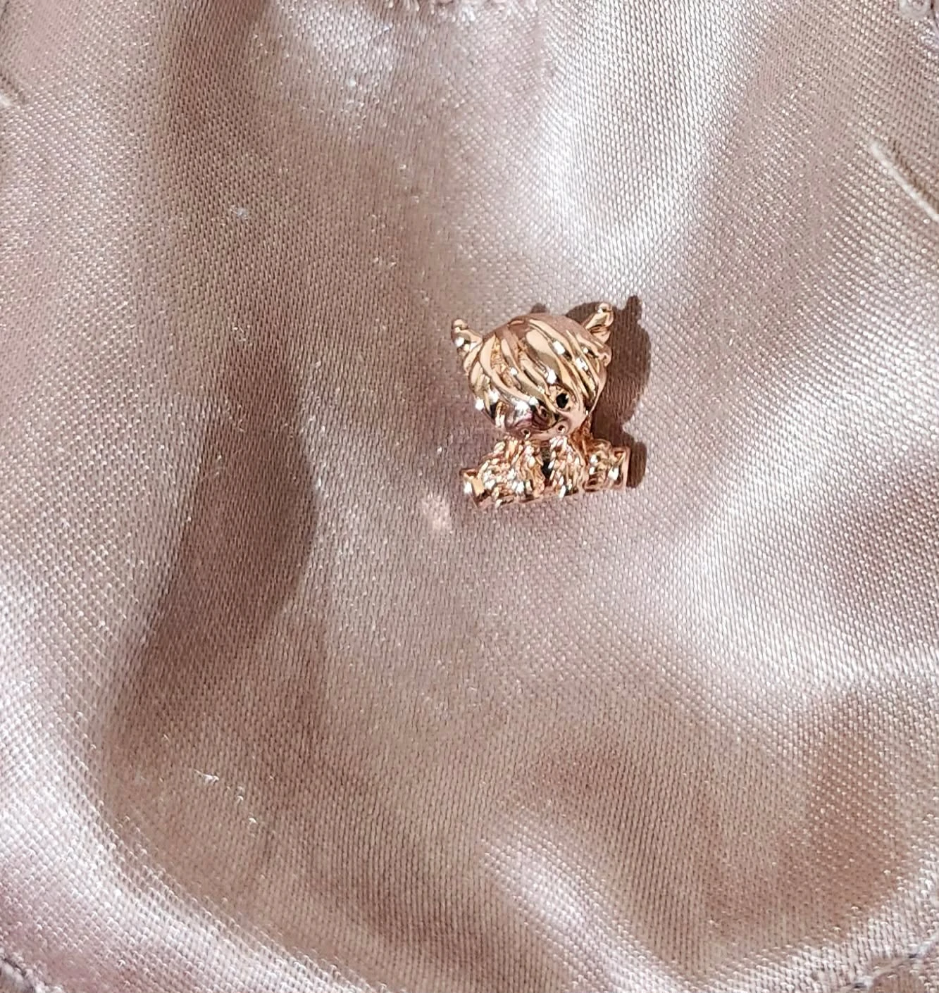 Rose Gold Highland Cow Charm