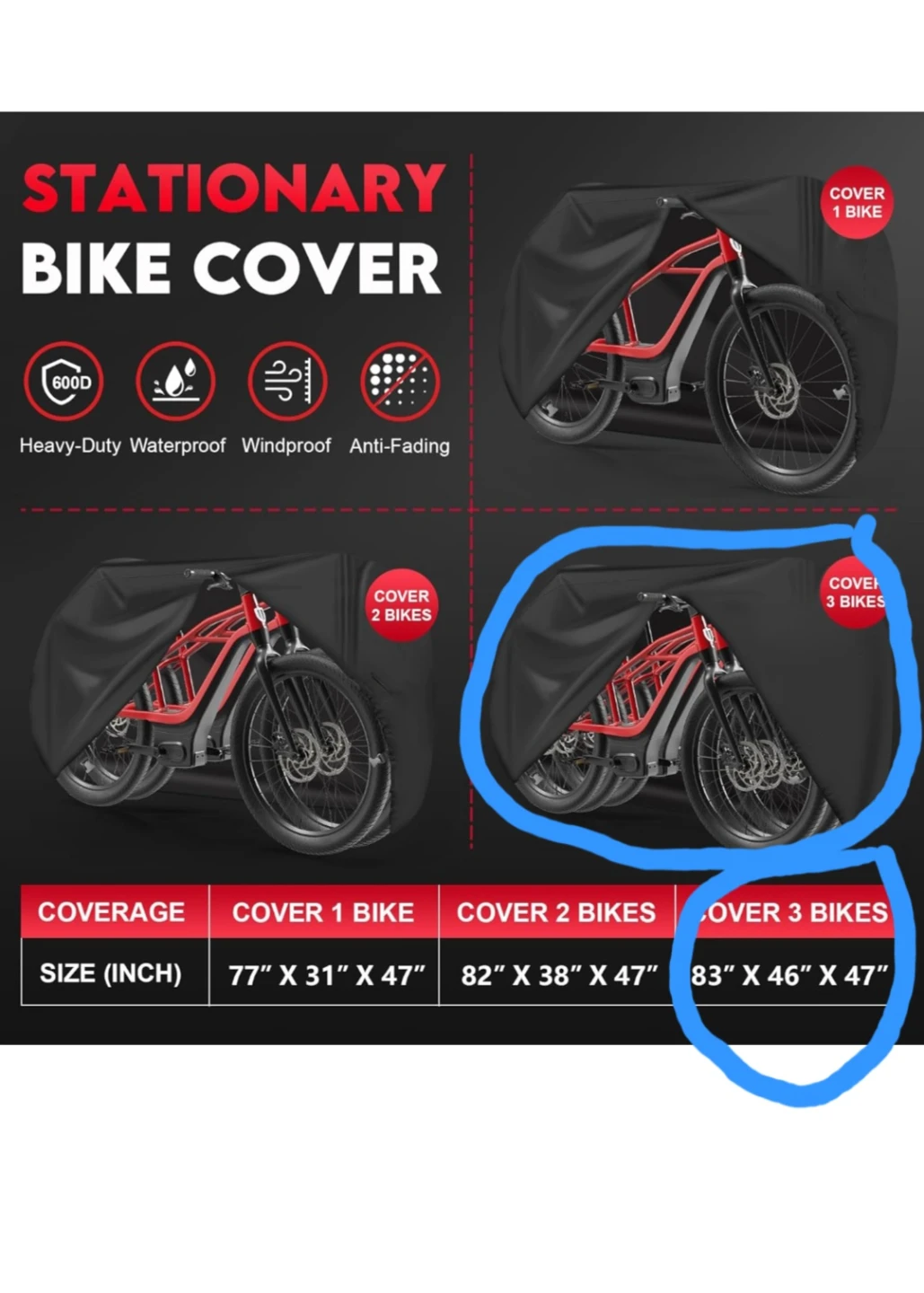 Zettum Premium Bike Cover - Fits 3 Bikes - photo 2