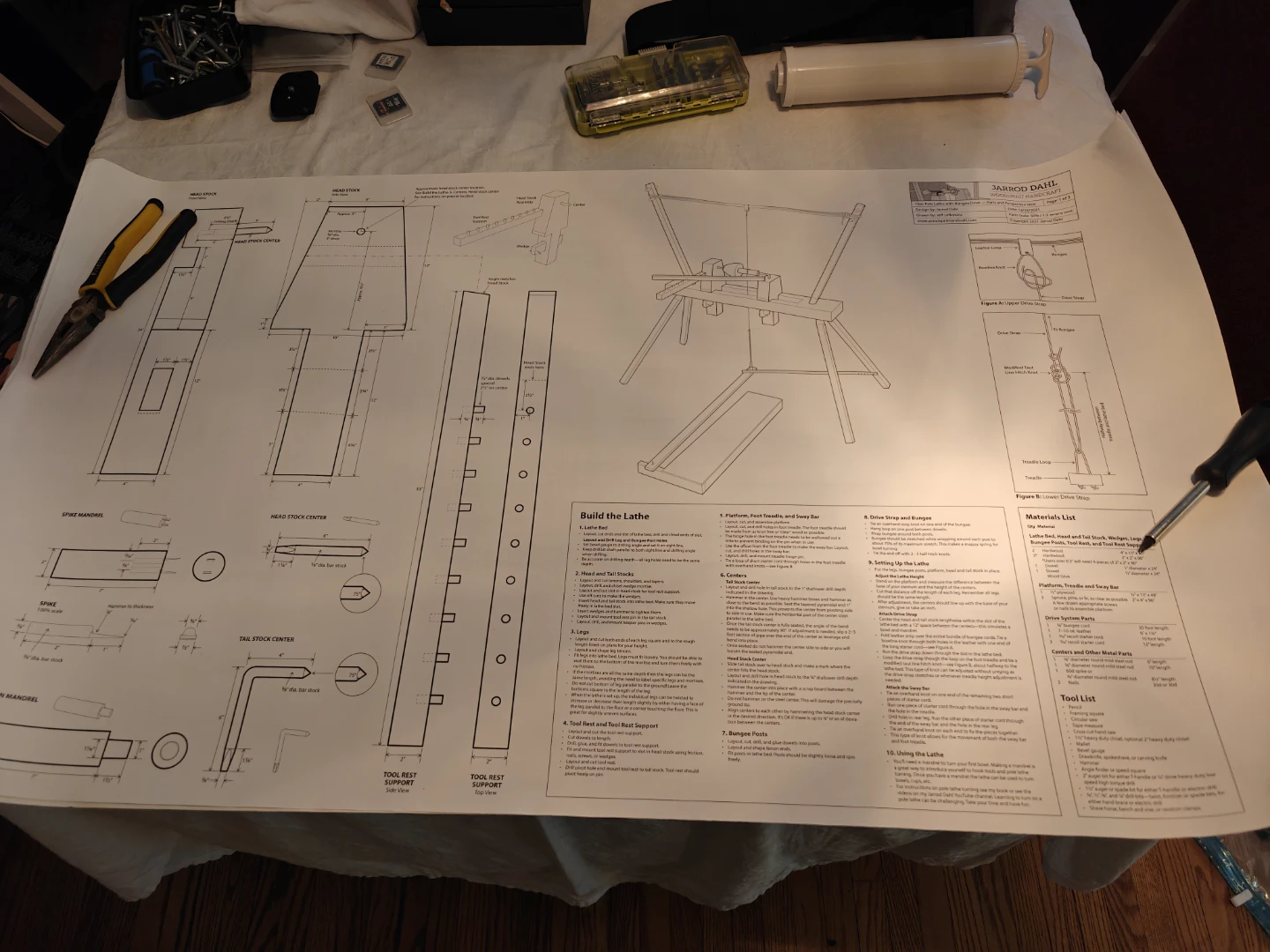 Printed Wood Lathe Plans