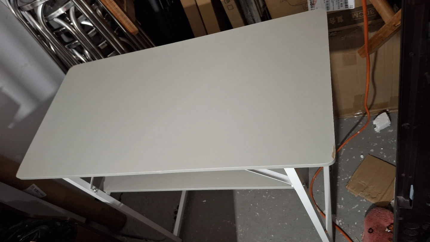 Light Grey Desk with Shelf 80x40x74cm - photo 3