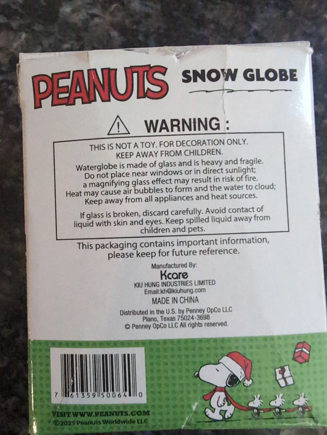 Peanuts Snoopy Snow Globe 2025 - photo 3