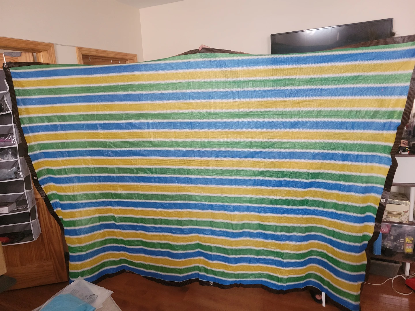NEW Breathable Sunshade Net with Colored Stripes