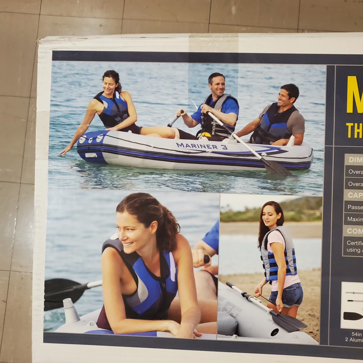 3 Person Raft w oars and life jackets NIB