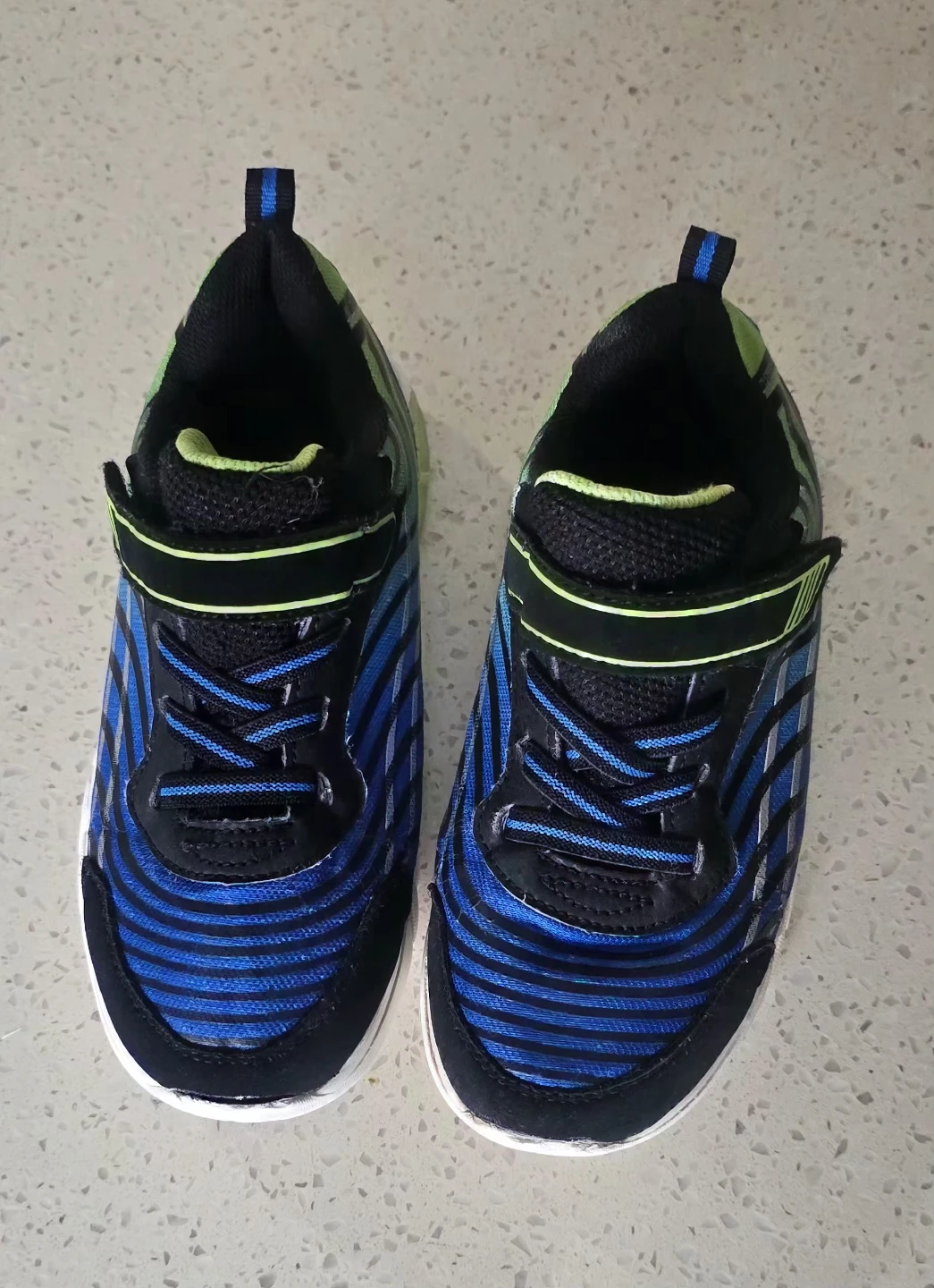 Kids Blue & Green Striped Athletic Shoes - photo 3