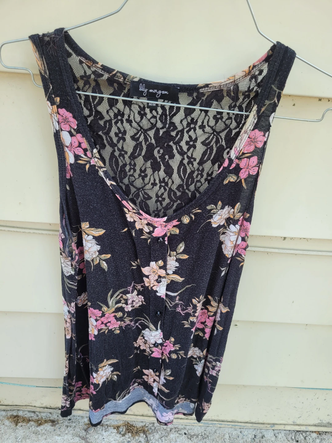 Lily Morgan Floral Lace Tank Top M/M