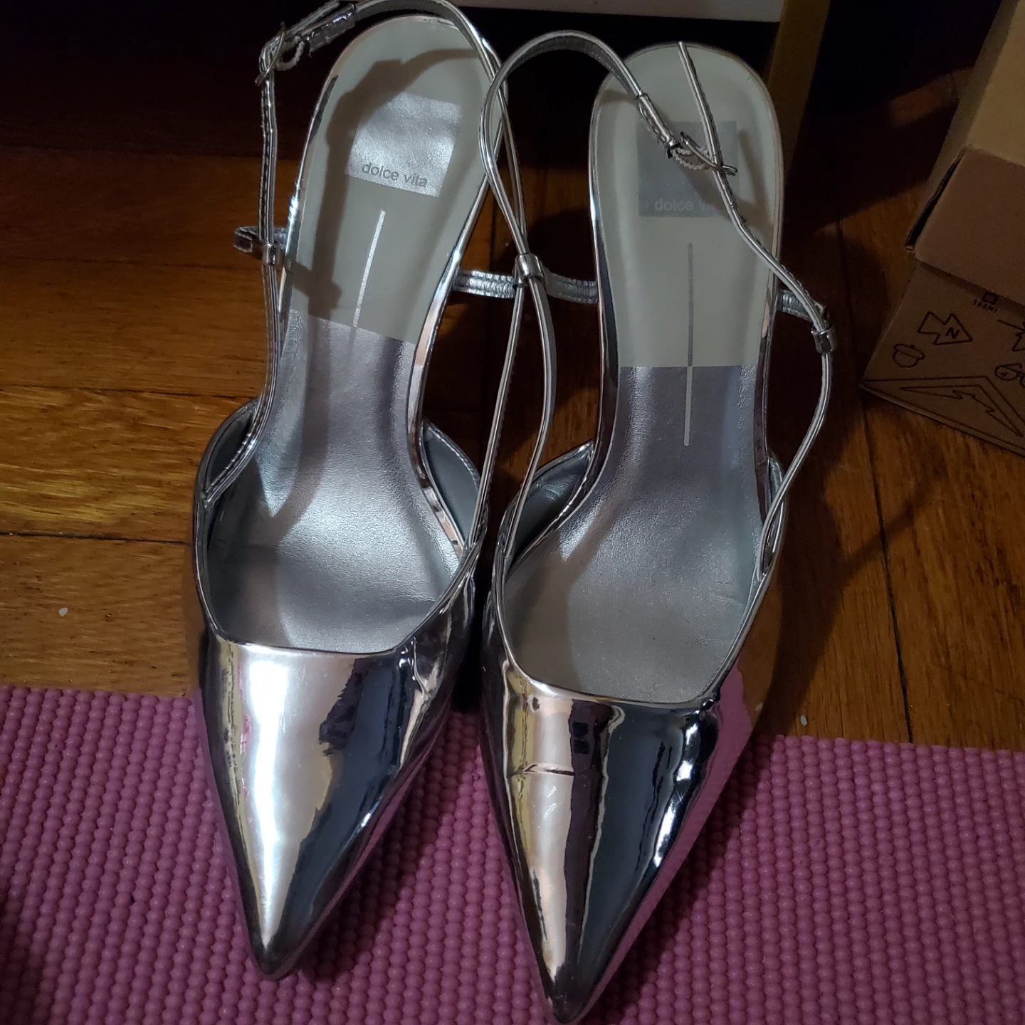 Dolce Vita Silver Slingback Heels