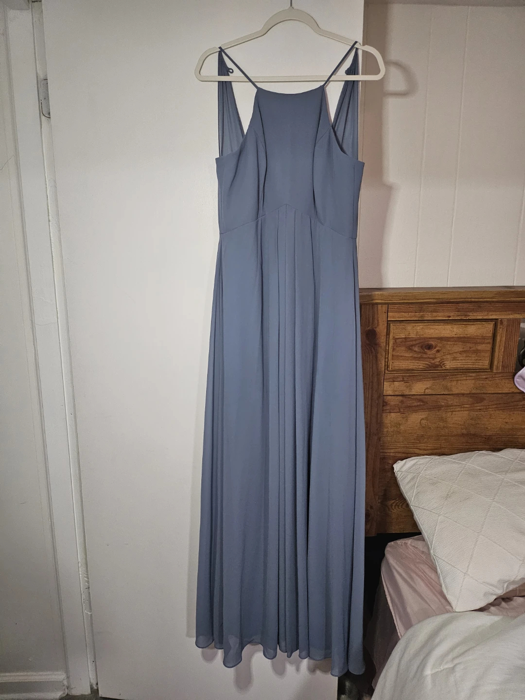 Bill Levkoff Dusty Blue Chiffon Formal Gown – Size 6
