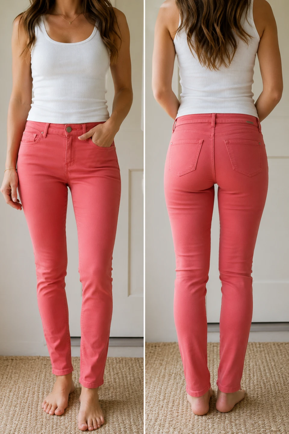 Massimo Dutti Skinny Fit Coral Pants Size 25