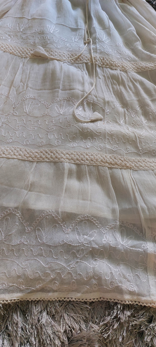 White Tiered Embroidered Maxi Skirt - photo 5