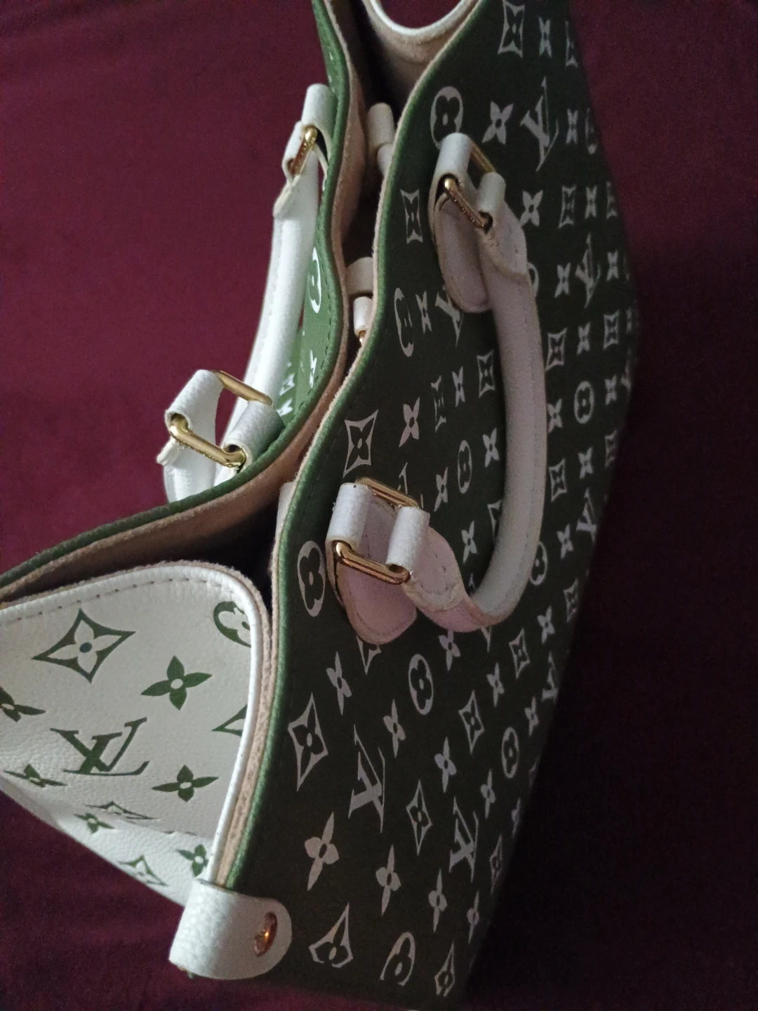 Green  Louis Vuitton Satchel Handbag