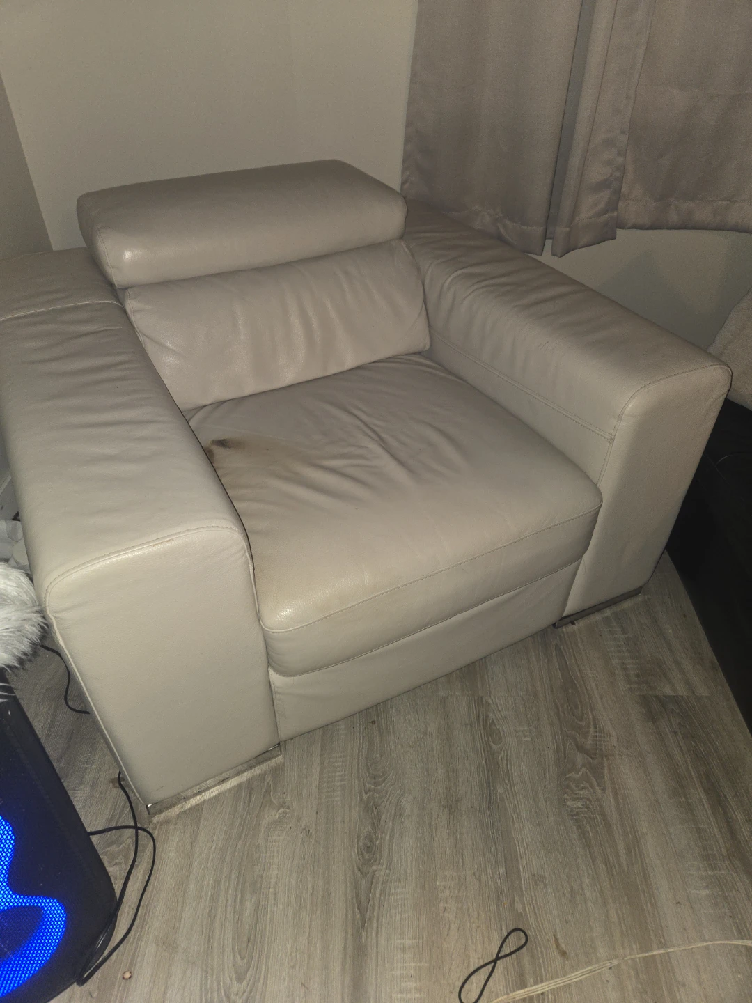 Light Beige Leather with burn mark