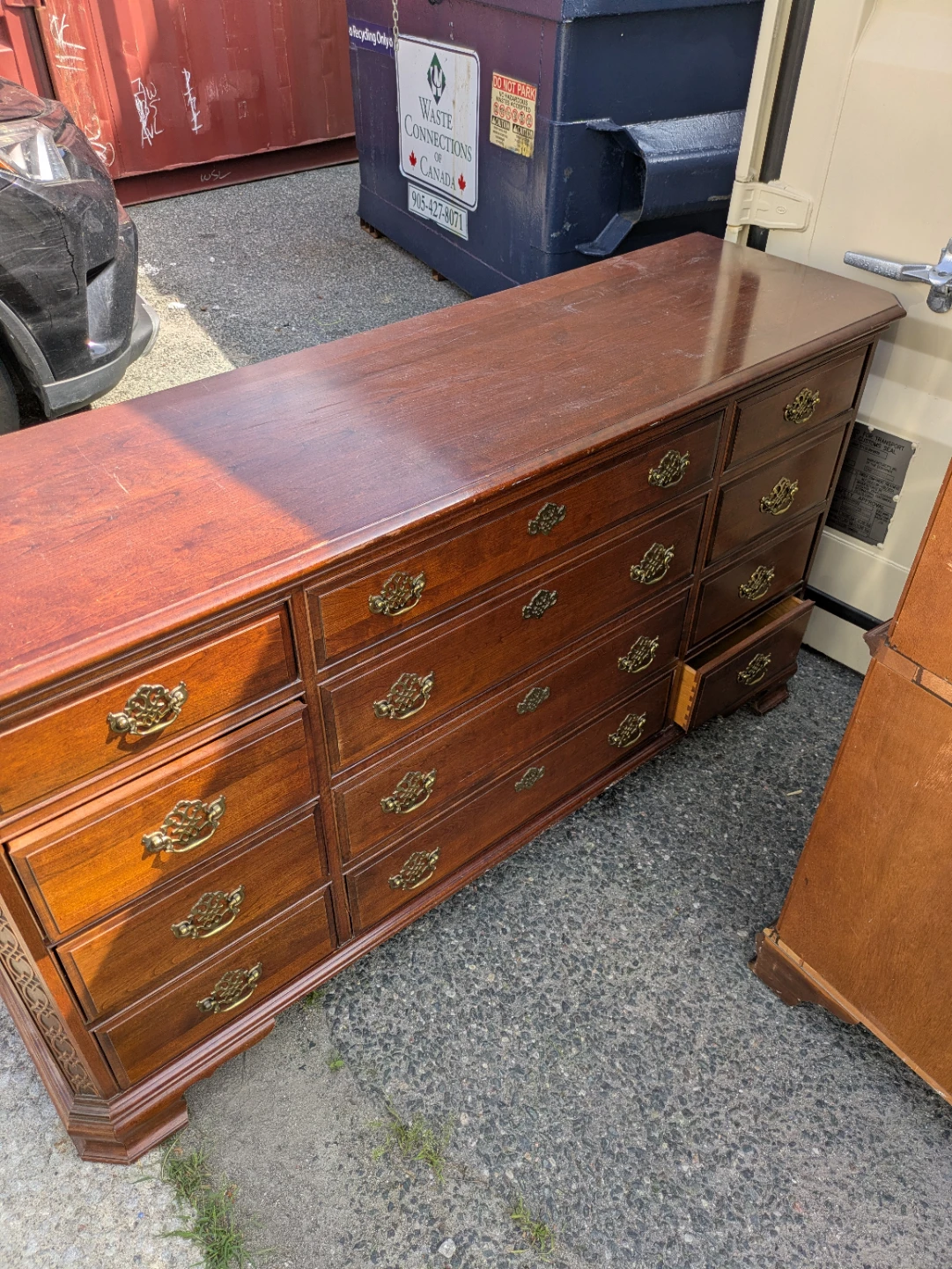 Wooden Dresser with Brass Handles