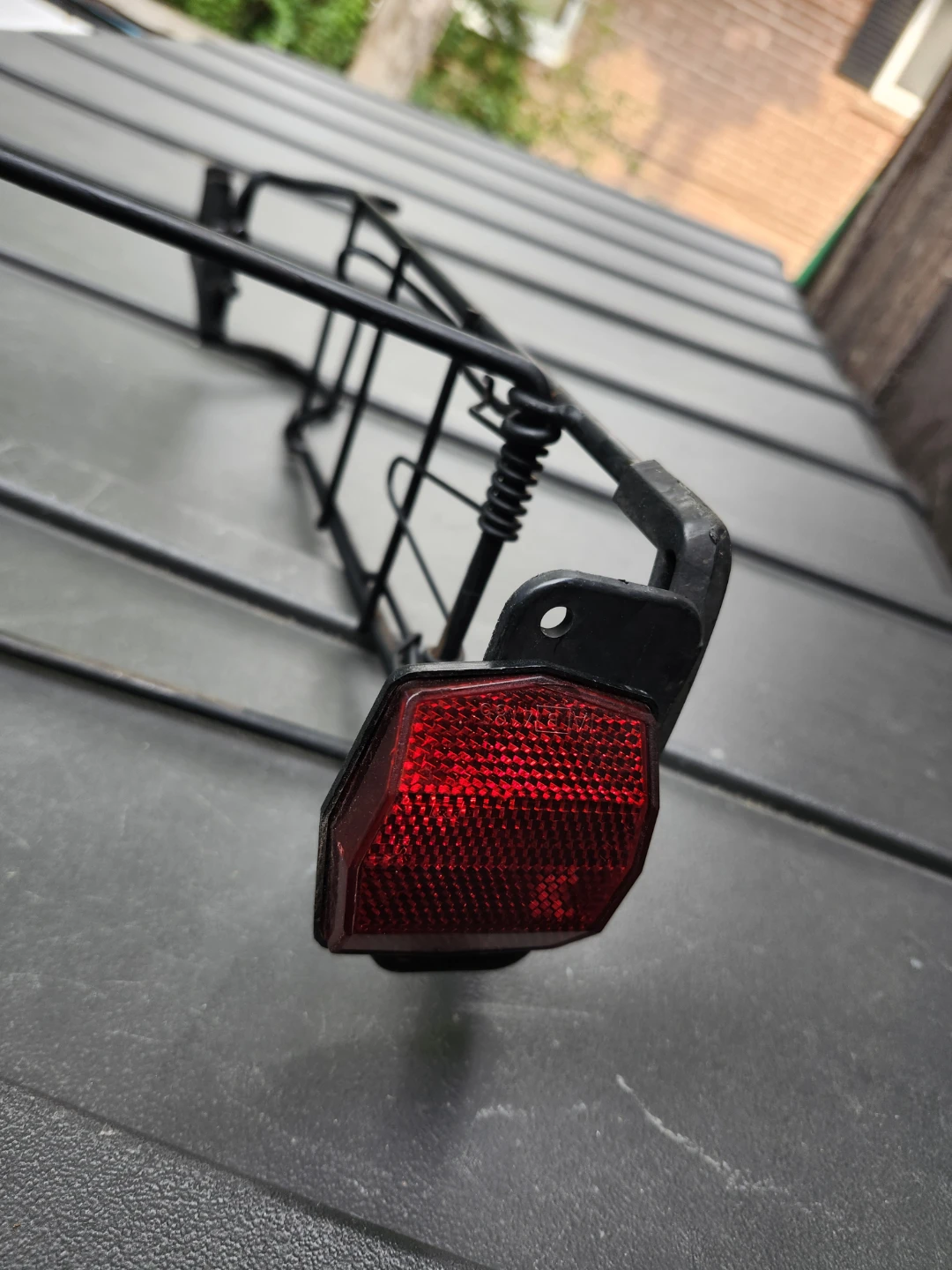 Black Bicycle Rear Rack with Reflector