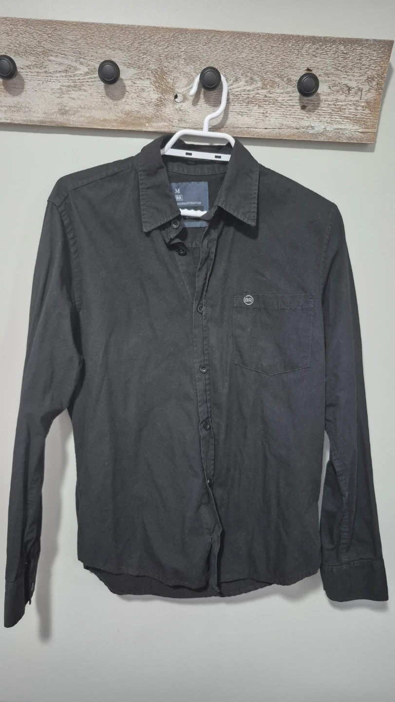 Black Long Sleeve Button-Up Shirt