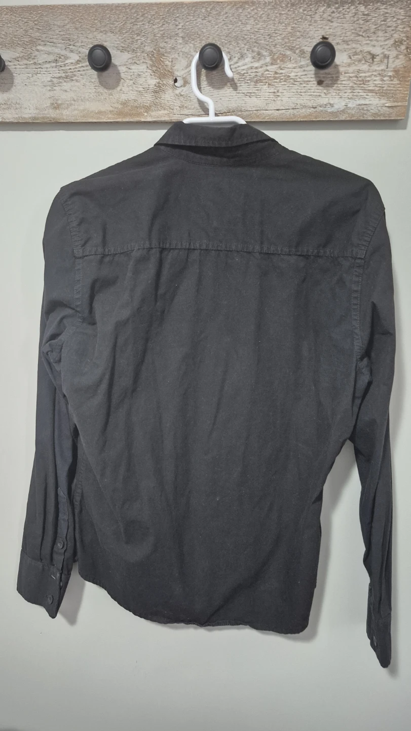 Black Long Sleeve Button-Up Shirt - photo 2