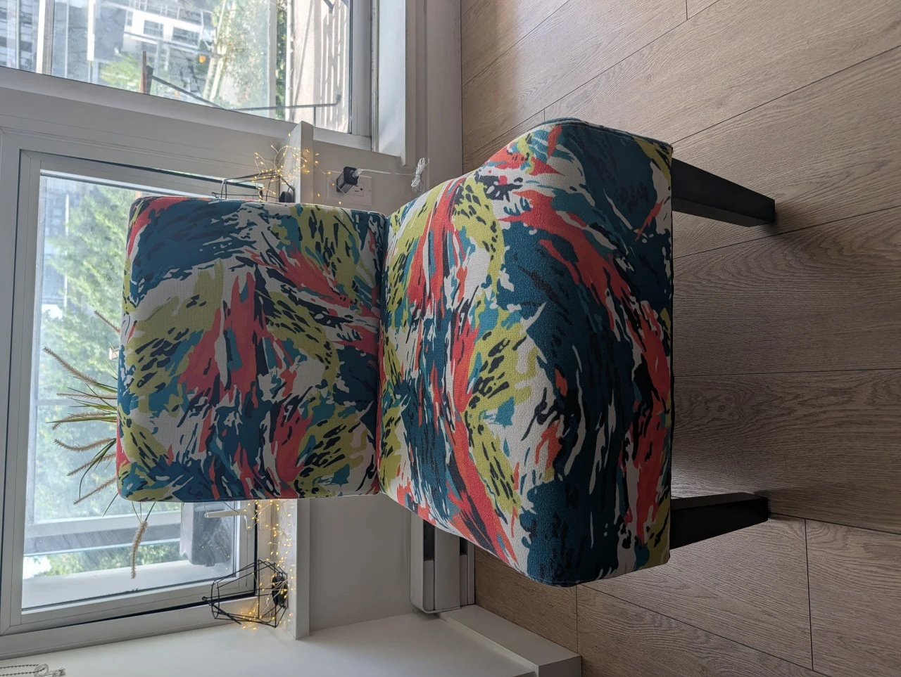Accent Armless Chair with Colourful Pattern - photo 4