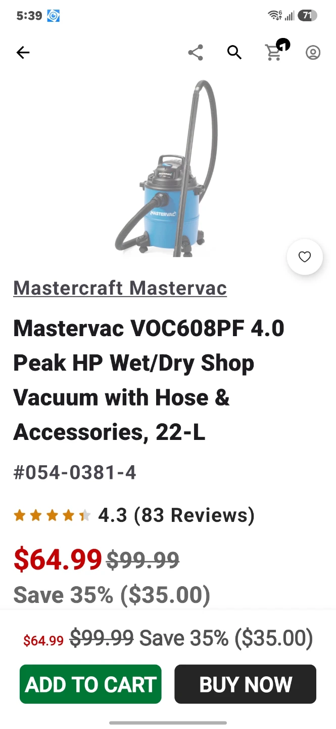 Mastervac 4.0 Peak HP Wet/Dry Shop Vacuum - photo 3