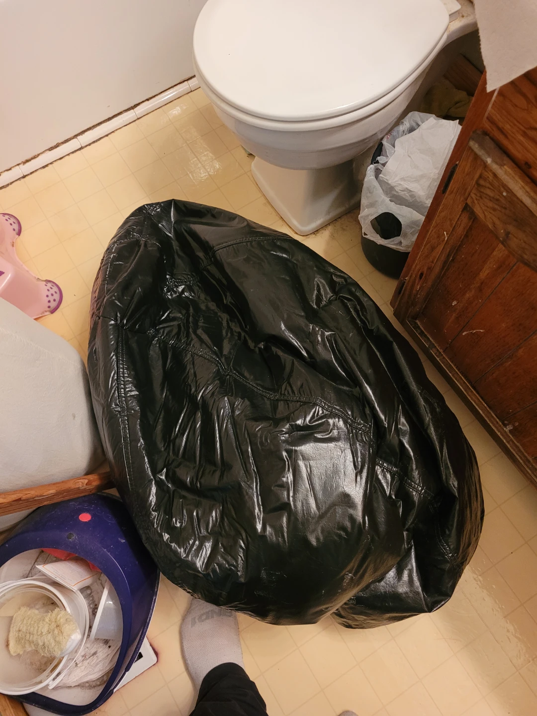 Large Black Bean Bag Chair - photo 2