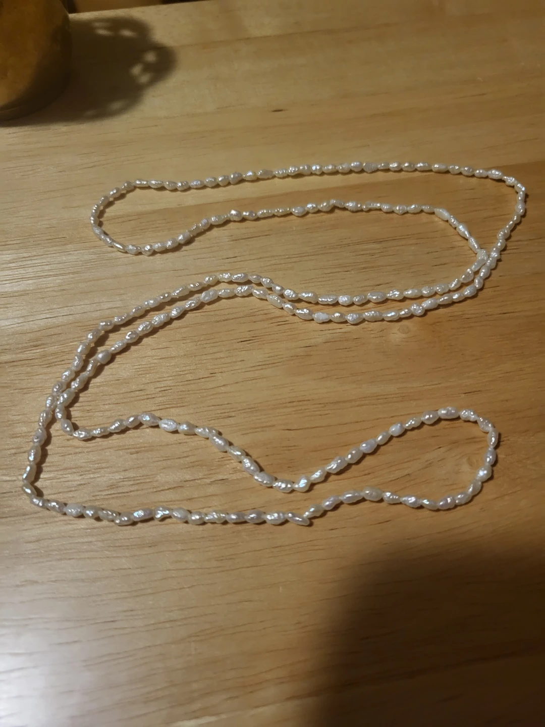 Two-strand seed pearl necklace
