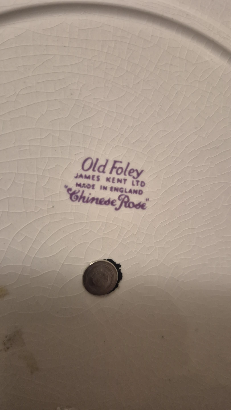 Old Foley "Chinese Rose" Two-Tier Cake Stand - photo 3
