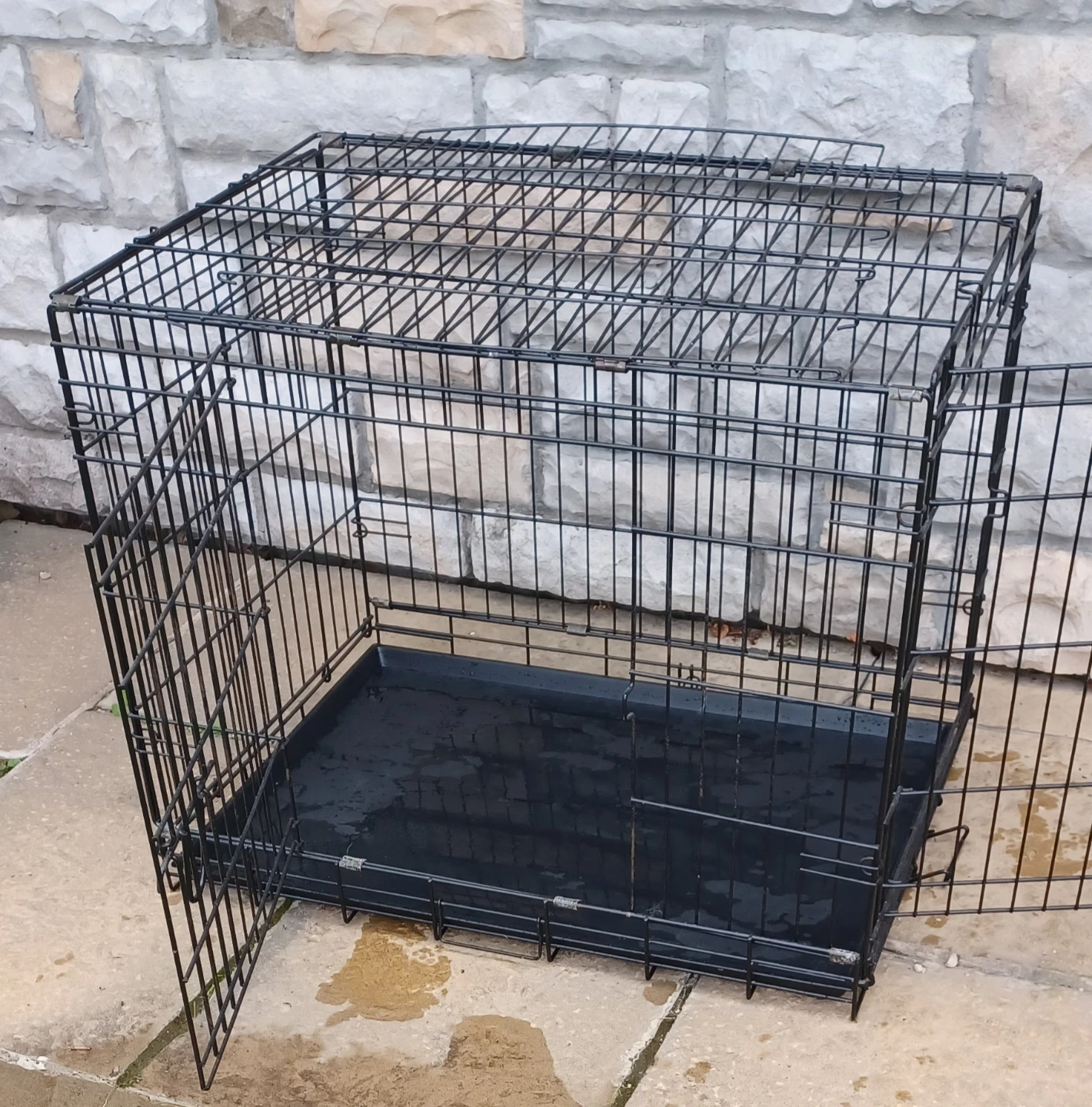 Black Wire Dog Crate with Tray Large Size - photo 5