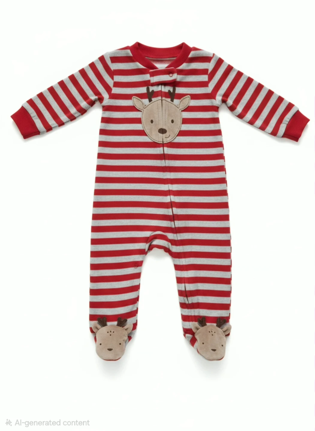 Carter's Reindeer Striped Footed Pajamas