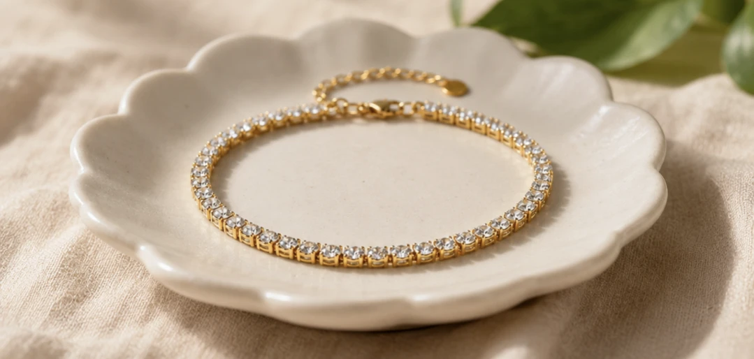 18K Gold Plated Tennis Bracelet — Waterproof, Non-Tarnish - photo 3