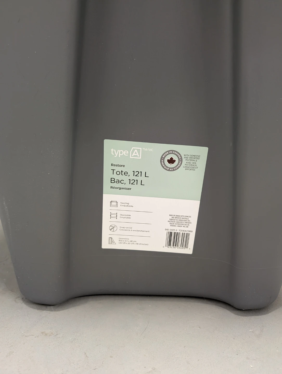 Type A Restore Tote 121 L  Storage Bin - photo 2