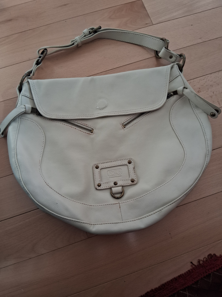 White Leather Hobo Bag