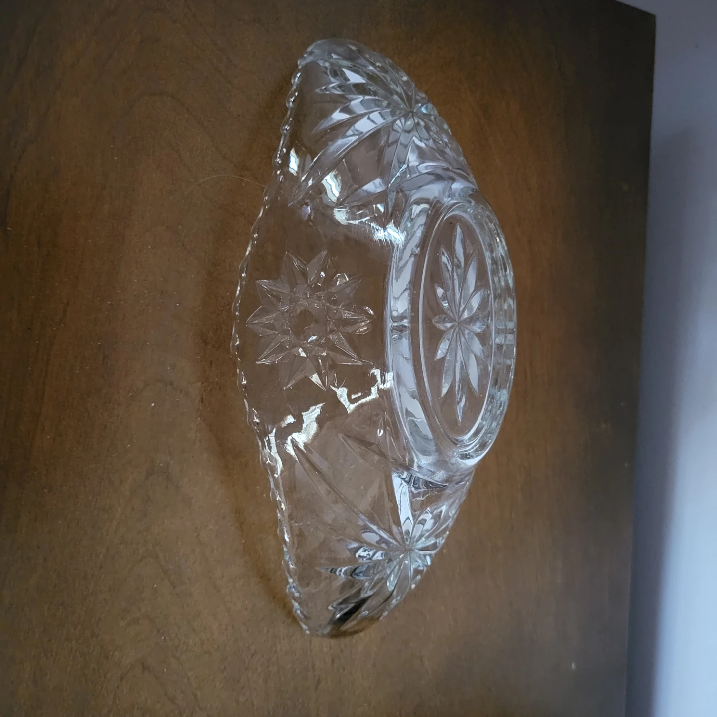 Clear glass serving dish
