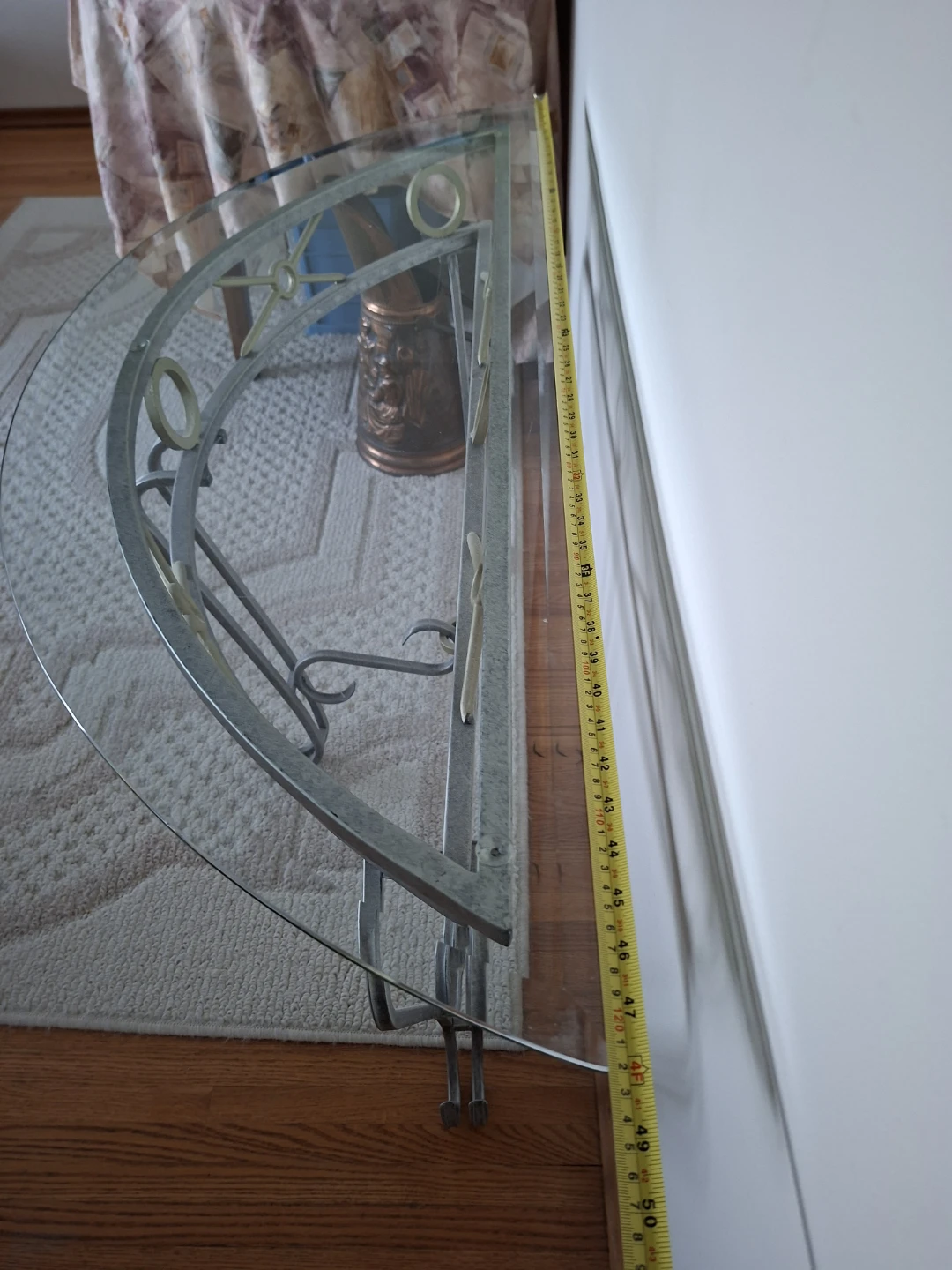 Half-Moon Console Table with Glass Top - photo 3
